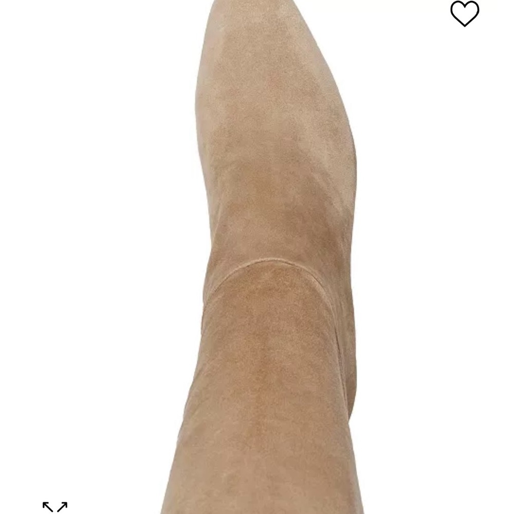 Steve Madden Ally Block-heel, Wide-calf Boots; Sand Suede, Sz 7 - Picture 4 of 4